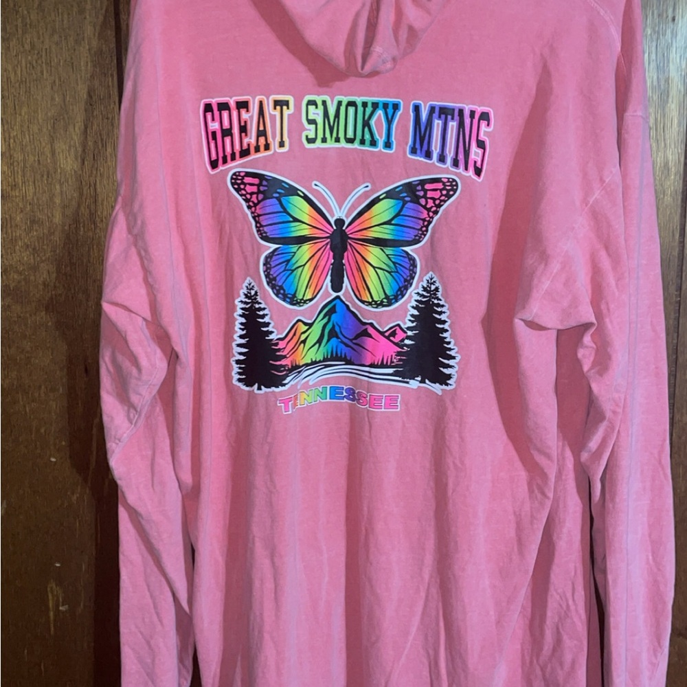 Comfort Colors Pink Sweatshirt with Butterfly Graphics